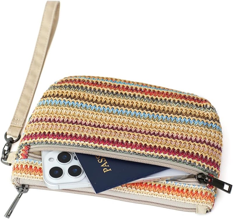 BBORGDC Small Wristlet Wallets for Women, Zip Clutch Bag with Wristlet Pouch, 3-Zipper Original Design - Image 4